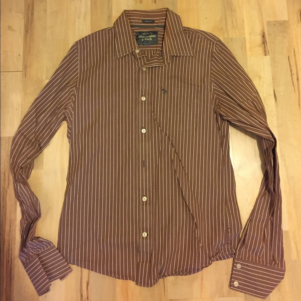 Vintage Brown Abercrombie & Fitch Long-Sleeved Button Down